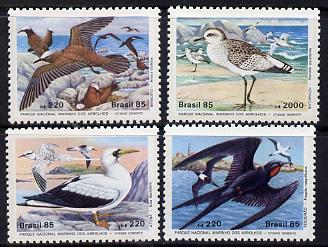 Brazil 1985 National Marine Park (Sea Birds) set of 4 unmounted mint, SG 2168-71, stamps on birds, stamps on noddy, stamps on frigate, stamps on booby, stamps on plover, stamps on national parks, stamps on parks