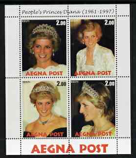 Estonia 1998 Peoples Princess Diana perf sheetlet containing 4 values unmounted mint, stamps on royalty, stamps on personalities, stamps on diana