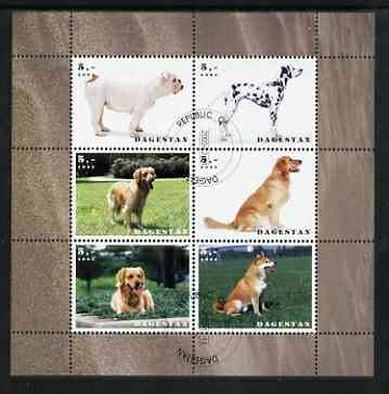 Dagestan Republic 2003 Dogs perf sheetlet containing set of 6 values cto used, stamps on dogs