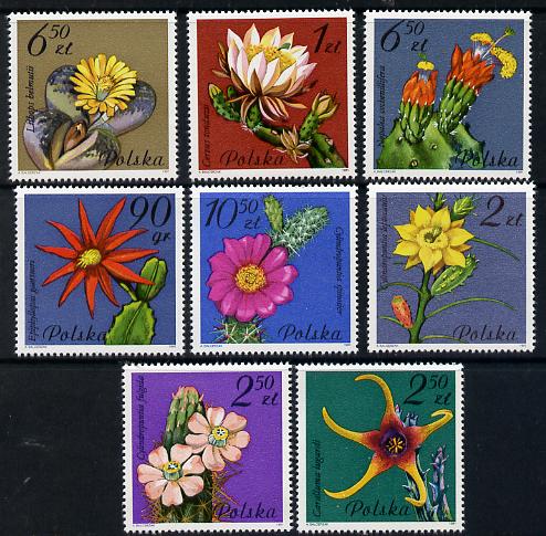 Poland 1981 Succulent plants (Flowering Cacti) set of 8 unmounted mint SG 2786-93, stamps on cacti, stamps on flowers