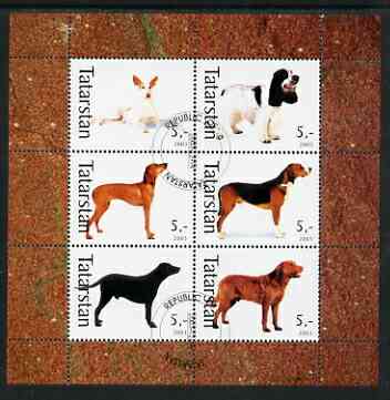 Tatarstan Republic 2003 Dogs perf sheetlet containing set of 6 values cto used, stamps on , stamps on  stamps on dogs