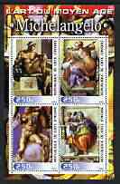 Ivory Coast 2003 Art of the Renaissance - Paintings by Michelangelo perf sheetlet containing 4 values unmounted mint, stamps on arts, stamps on michelangelo, stamps on renaissance