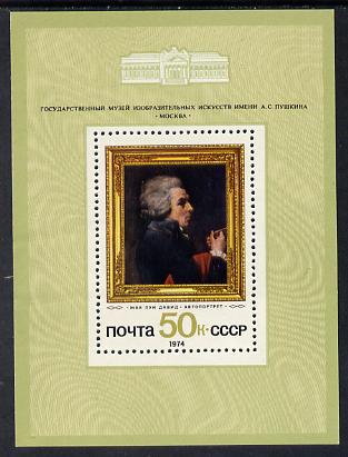 Russia 1974 Foreign Paintings in Soviet Galleries (David) m/sheet unmounted mint, SG MS 4349, stamps on arts