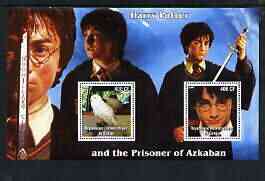 Congo 2003 Harry Potter & the Prisoner of Azkaban perf m/sheet containing 2 values unmounted mint, stamps on films, stamps on movies, stamps on literature, stamps on children, stamps on fantasy