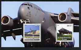 Congo 2003 Modern Aircraft perf m/sheet containing 2 values unmounted mint, stamps on aviation