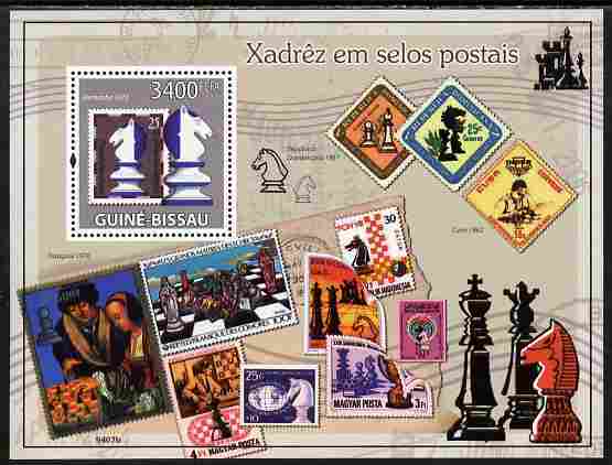 Guinea - Bissau 2009 Chess on Stamps perf s/sheet unmounted mint Yv 460, stamps on chess, stamps on stamponstamp, stamps on stamp on stamp