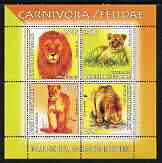 Benin 2003 World Fauna #09 - Lions perf sheetlet containing 4 values unmounted mint, stamps on , stamps on  stamps on animals, stamps on  stamps on cats, stamps on  stamps on lions