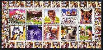 Benin 2003 Wolves perf sheetlet containing 10 values unmounted mint, stamps on animals, stamps on wolves
