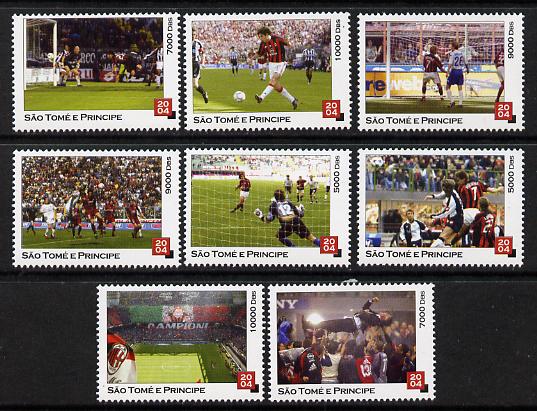St Thomas & Prince Islands 2004 Football perf set of 8 values unmounted mint. Note this item is privately produced and is offered purely on its thematic appeal, stamps on , stamps on  stamps on football