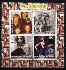 Benin 2003 The Doors (pop group) #2 perf sheetlet containing set of 4 values each with Rotary International Logo unmounted mint, stamps on personalities, stamps on entertainments, stamps on music, stamps on pops, stamps on rotary, stamps on 