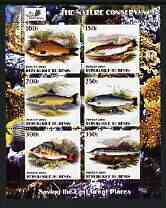 Benin 2003 The Nature Conservancy perf sheetlet containing set of 6 values (Fish) unmounted mint, stamps on wildlife, stamps on environment, stamps on fish
