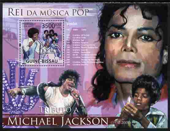 Guinea - Bissau 2009 Michael Jackson perf s/sheet unmounted mint Yv 463, stamps on personalities, stamps on jackson, stamps on music, stamps on rock, stamps on pops