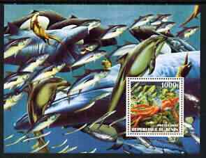 Benin 2002 Sea World perf m/sheet unmounted mint (Fish, Dolphins, Squid etc), stamps on marine life, stamps on fish, stamps on dolphins, stamps on squid