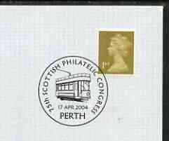 Postmark - Great Britain 2004 cover for 75th Scottish Philatelic Congress with special Perth Tram illustrated cancel, stamps on trams, stamps on transport, stamps on stamp exhibitions, stamps on scots, stamps on scotland