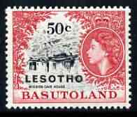 Lesotho 1966 Mission Cave House 50c (wmk Script CA) unmounted mint, SG 119A*, stamps on tourism, stamps on religion, stamps on caves, stamps on 