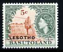 Lesotho 1966 Herd Boy Playing Lesiba 5c (wmk Block CA) unmounted mint, SG 115B*, stamps on tourism, stamps on cattle, stamps on bovine, stamps on music