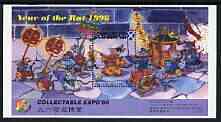 Easdale 1996 Chinese New Year - Year of the Rat perf m/sheet unmounted mint, with Collectable Expo 96 imprint, stamps on animals, stamps on rats, stamps on rodents, stamps on stamp exhibitions, stamps on lunar, stamps on lunar new year