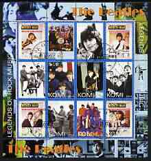 Komi Republic 2004 The Beatles perf sheetlet containing set of 12 values fine cto used, stamps on personalities, stamps on entertainments, stamps on music, stamps on pops, stamps on beatles, stamps on 