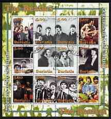 Buriatia Republic 2004 The Beatles #1 perf sheetlet containing set of 12 values fine cto used, stamps on personalities, stamps on entertainments, stamps on music, stamps on pops, stamps on beatles, stamps on 