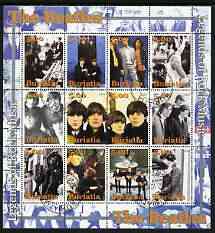 Buriatia Republic 2004 The Beatles #2 perf sheetlet containing set of 12 values fine cto used, stamps on personalities, stamps on entertainments, stamps on music, stamps on pops, stamps on beatles, stamps on 