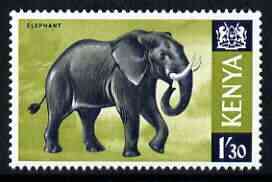 Kenya 1966 Elephant 1s3d (from Animal def set) unmounted mint, SG 30*, stamps on animals, stamps on elephants