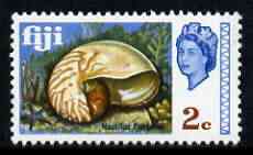 Fiji 1969-70 Pearly Nautilus 2c (from def set) unmounted mint, SG 392*, stamps on , stamps on  stamps on marine life, stamps on  stamps on shells