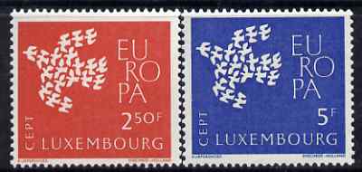 Luxembourg 1961 Europa set of 2 unmounted mint, SG 697-98, stamps on europa