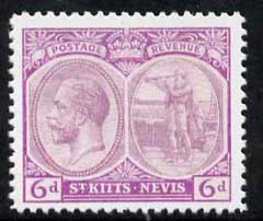 St Kitts-Nevis 1920-29 KG5 Columbus 6d  Maryland perf unused forgery, as SG 30 - the word Forgery is either handstamped or printed on the back and comes on a presentation..., stamps on maryland, stamps on forgery, stamps on forgeries, stamps on , stamps on  kg5 , stamps on , stamps on columbus, stamps on explorers