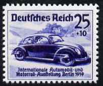 Germany 1939 Volkswagen Car 25pf + 10pf  'Maryland' perf 'unused' forgery, as SG 676 - the word Forgery is either handstamped or printed on the back and comes on a presentation card with descriptive notes, stamps on , stamps on  stamps on forgery, stamps on  stamps on forgeries, stamps on  stamps on cars, stamps on  stamps on  vw , stamps on  stamps on maryland