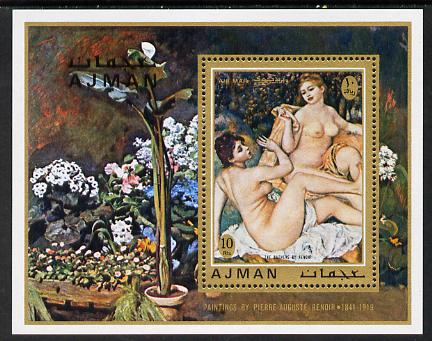 Ajman 1971 Nude Paintings by Renoir perf m/sheet unmounted mint Mi Bl 278A , stamps on arts, stamps on nudes, stamps on renoir