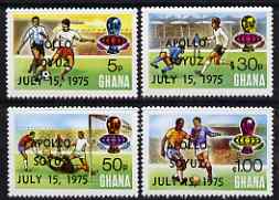 Ghana 1975 Apollo-Soyuz opt on World Cup Football set of 4 perf 13 unmounted mint, see note after SG MS743, stamps on football, stamps on space, stamps on sport