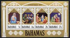 Bahamas 1977 Christmas perf m/sheet, unmounted mint SG MS 509, stamps on christmas