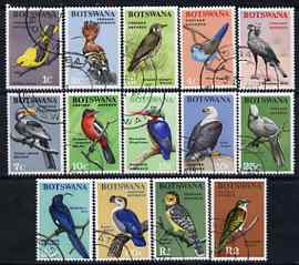 Botswana 1967 Birds definitive set 14 values complete very fine cds used, SG 220-33, stamps on birds, stamps on hoopoe, stamps on eagle, stamps on kingfisher, stamps on birds of prey, stamps on 