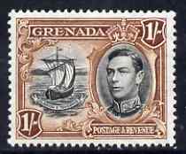 Grenada 1938-50 KG6 definitive 1s Badge of the Colony P13.5 x 12.5 unmounted mint, SG 160a, stamps on , stamps on  stamps on , stamps on  stamps on  kg6 , stamps on  stamps on ships