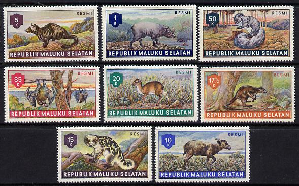 Maluku Selatan Animals (Air Mail) set of 8 values complete unmounted mint, stamps on animals     pigs    swine     bats     ovine 