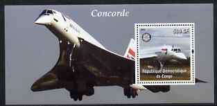 Congo 2004 Concorde #1 perf souvenir sheet with Rotary Logo, unmounted mint, stamps on aviation, stamps on concorde, stamps on rotary