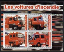 Congo 2003 Fire Engines #2 perf sheetlet containing set of 4 values unmounted mint, stamps on fire