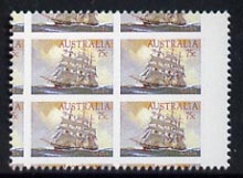 Australia 1984 Clipper Ships 75c perf proof single with 43% reduction showing portions of several stamps and/or marginal markings, unmounted mint as SG 913, stamps on ships, stamps on  tea , stamps on 