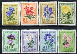 Mongolia 1960 Flowers perf set of 8 unmounted mint, SG 184-91, stamps on flowers