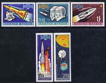 Mongolia 1963 Space Flights perf set of 5 unmounted mint, SG 305-309, stamps on space