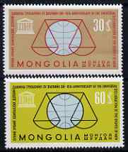 Mongolia 1963 Human Rights perf set of 2 unmounted mint, SG 325-26, stamps on human rights