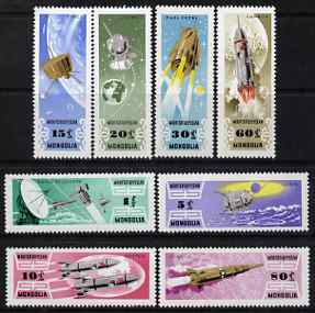 Mongolia 1964 Space Research perf set of 8 unmounted mint, SG 346-53, stamps on , stamps on  stamps on space