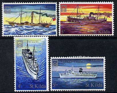 St Kilda 1971 Ships perf set of 4 unmounted mint, stamps on ships