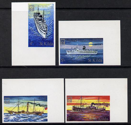 St Kilda 1971 Ships imperf set of 4 unmounted mint, stamps on ships