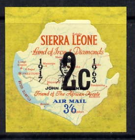 Sierra Leone 1964-66 Surcharged 4th issue 2c on 3s6d (Kennedy & Map) unmounted mint SG 357*, stamps on kennedy, stamps on maps
