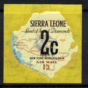 Sierra Leone 1964-66 Surcharged 4th issue 2c on 1s3d (Globe & Map) unmounted mint SG 355*, stamps on globes, stamps on maps