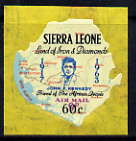 Sierra Leone 1964-66 Surcharged 2nd issue 60c on 9d (Kennedy & Map) unmounted mint SG 335, stamps on kennedy, stamps on maps