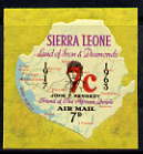 Sierra Leone 1964-66 Surcharged 2nd issue 7c on 7d (Kennedy & Map) unmounted mint SG 334, stamps on kennedy, stamps on maps