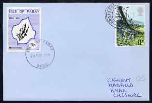 Pabay 1978 Knotted Wrack 7p (Seaweed) on 1979 cover to mainland with additional Great Britain values, stamps on marine life