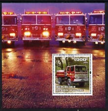 Ivory Coast 2004 Fire Engines #4 perf m/sheet, fine cto used, stamps on fire